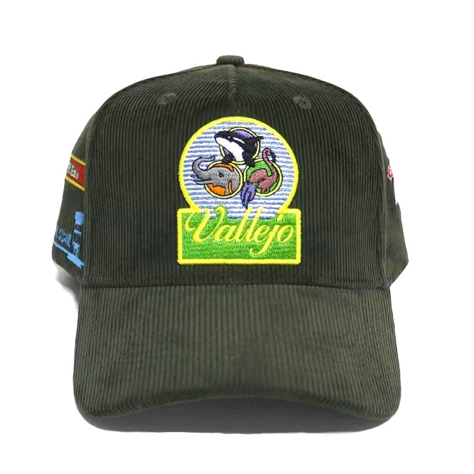 WELCOME TO VALLEJO ARMY GREEN CORDUROY SNAPBACK