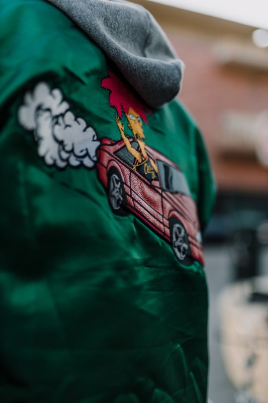 BL DEFREMERY PARK GREEN SATIN JACKET