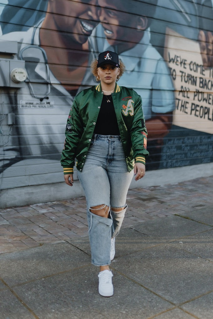 BL DEFREMERY PARK GREEN SATIN JACKET
