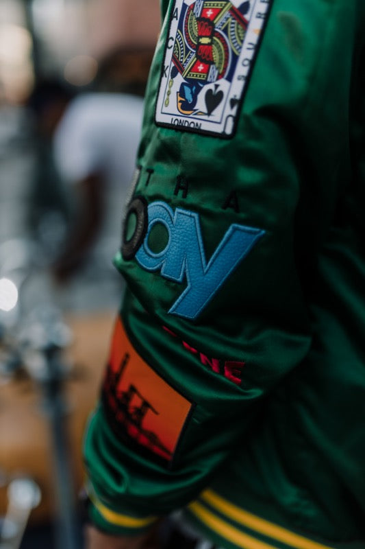 BL DEFREMERY PARK GREEN SATIN JACKET