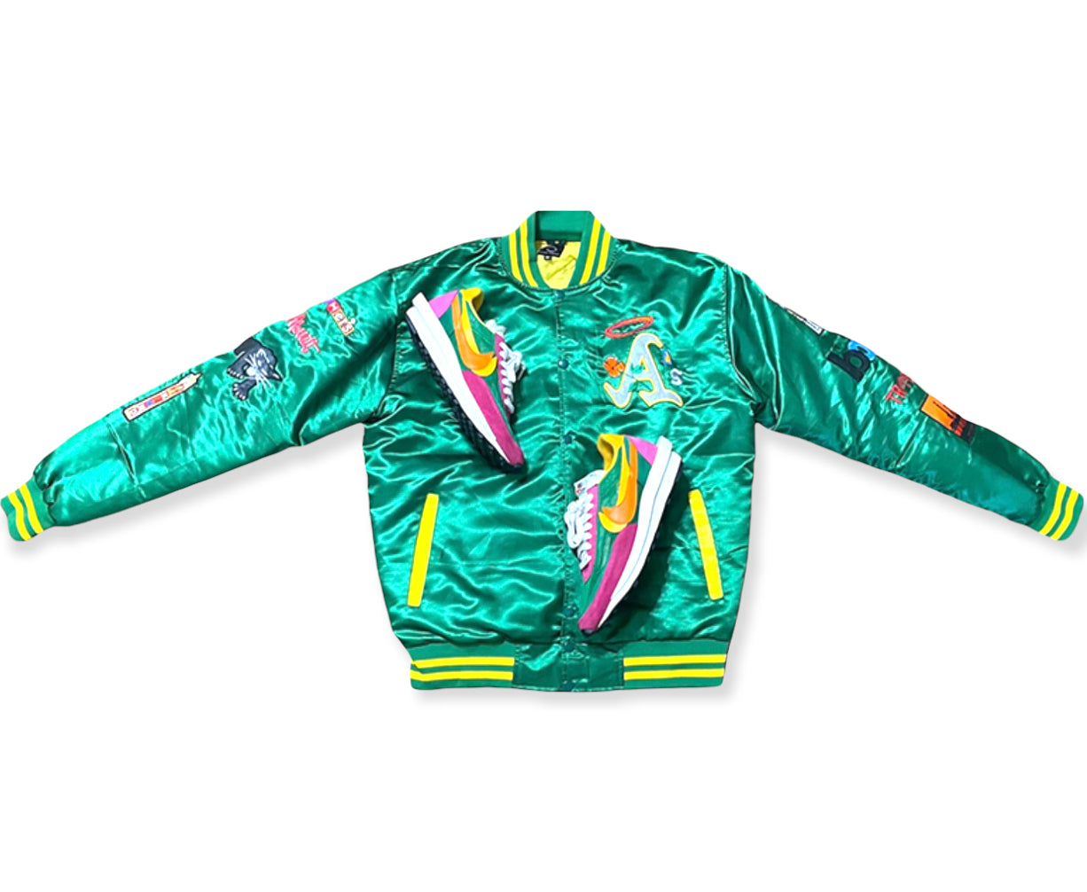 BL DEFREMERY PARK GREEN SATIN JACKET