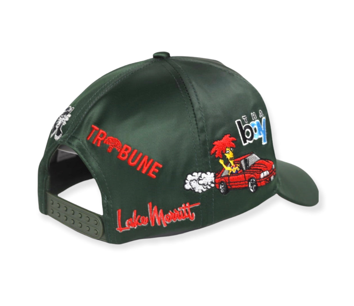BLVCK LEMONS "ALL OAKLAND" GREEN SATIN SnapBack HAT