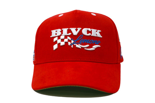 BLVCK LEMONS RACING (RED)🏁 ALL SUEDE SNAPBACK