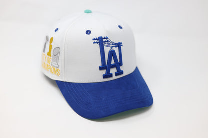BLVCK LEMONS "CHAMP CITY" WHITE / BLUE SnapBack HAT