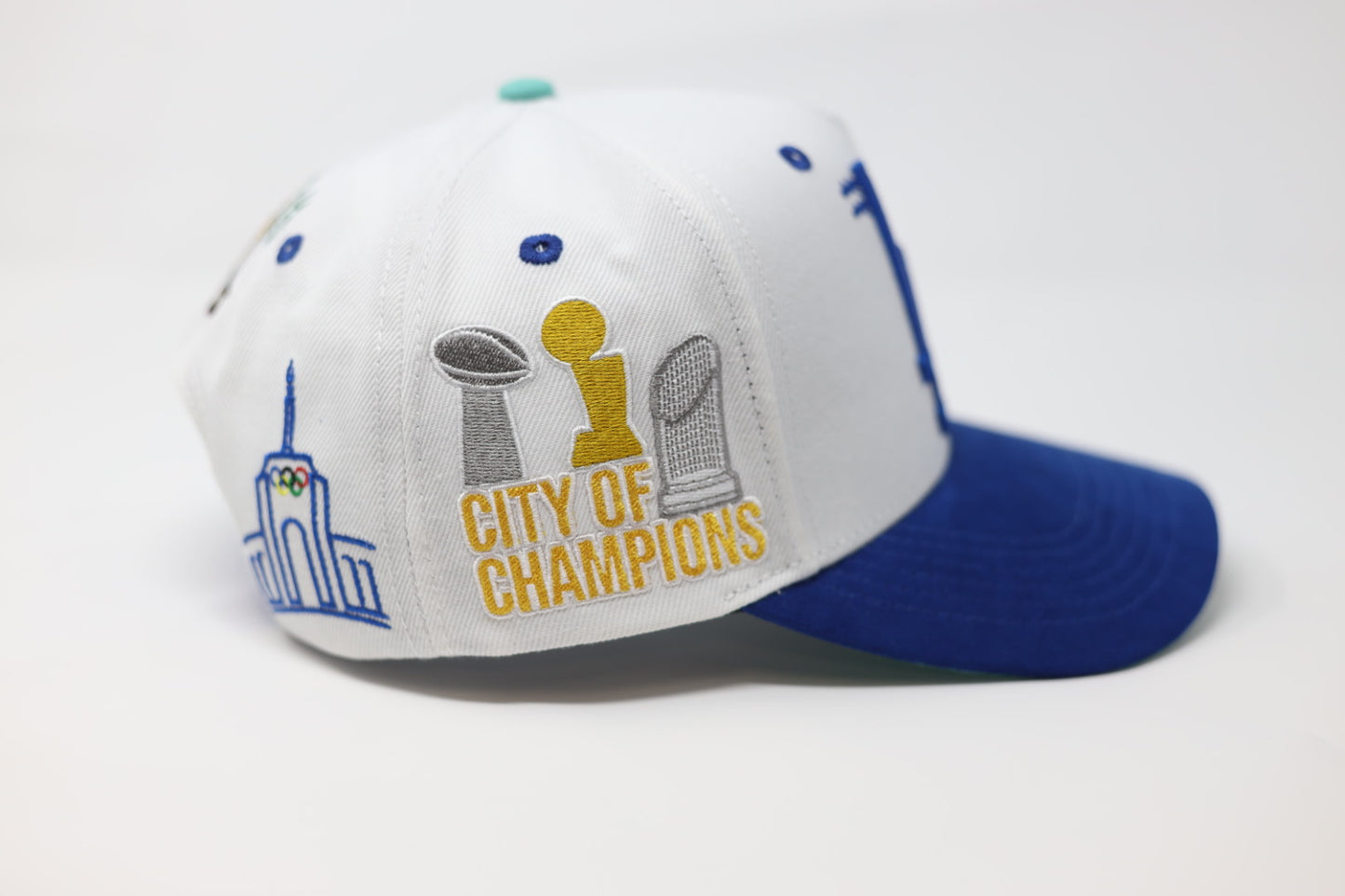 BLVCK LEMONS "CHAMP CITY" WHITE / BLUE SnapBack HAT